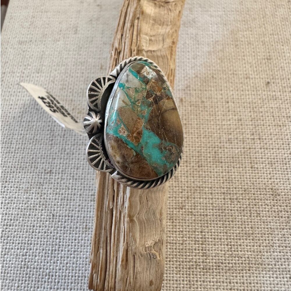 Ribbon Royston Turquoise Brushed Sterling Silver Ring NWT